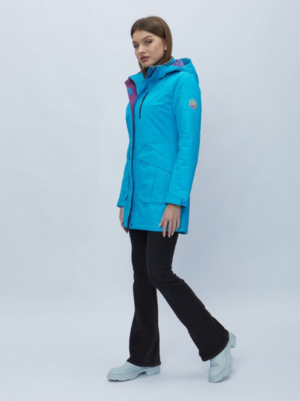 Women's blue hooded parka 551996S